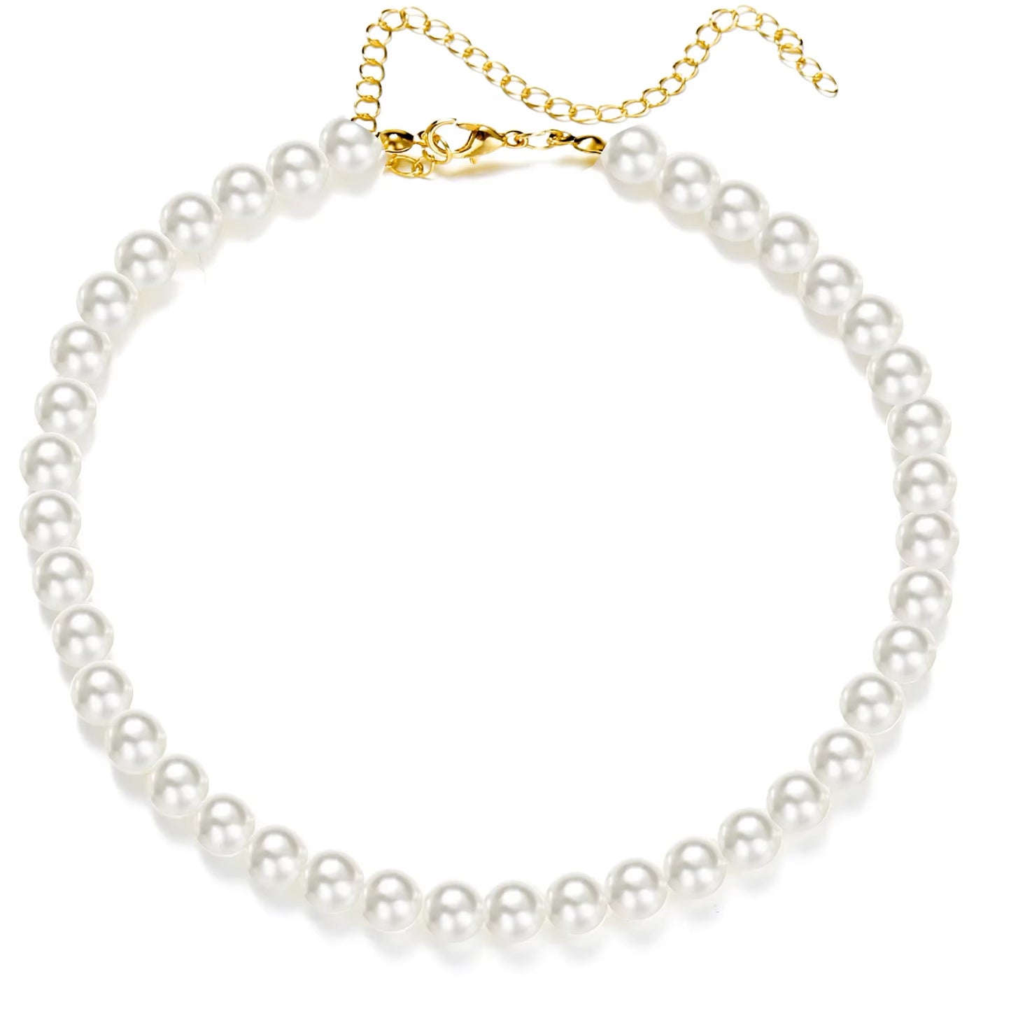 Trend 4-8Mm White Pearl Chokers Necklace Clavicle Chain for Women Classic Elegant Wedding Neck Jewelry Love Pendant Gift